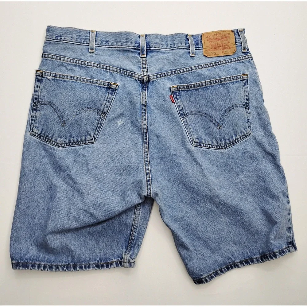 Levi's 505 Jorts Mens Denim Shorts Size 40 Distressed Medium Wash 9in Y2K